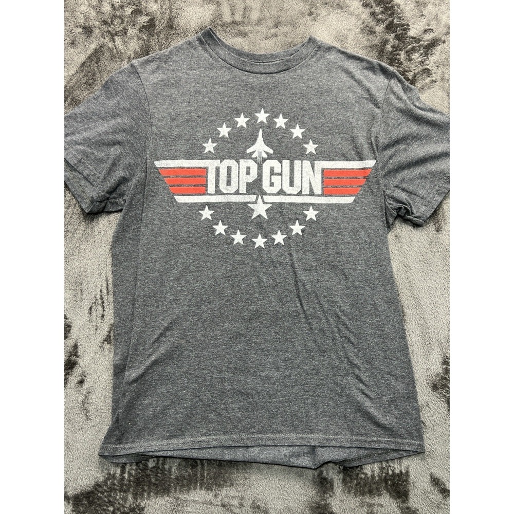 Top‎ Gun Maverick Graphic T Shirt Gray Fighter Pilot Movie Tee Large